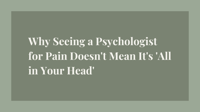 Why seeing a psychologist for pain doesn't mean it's all in your head